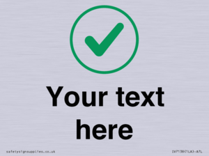 Custom plain background, green tick in circle sign